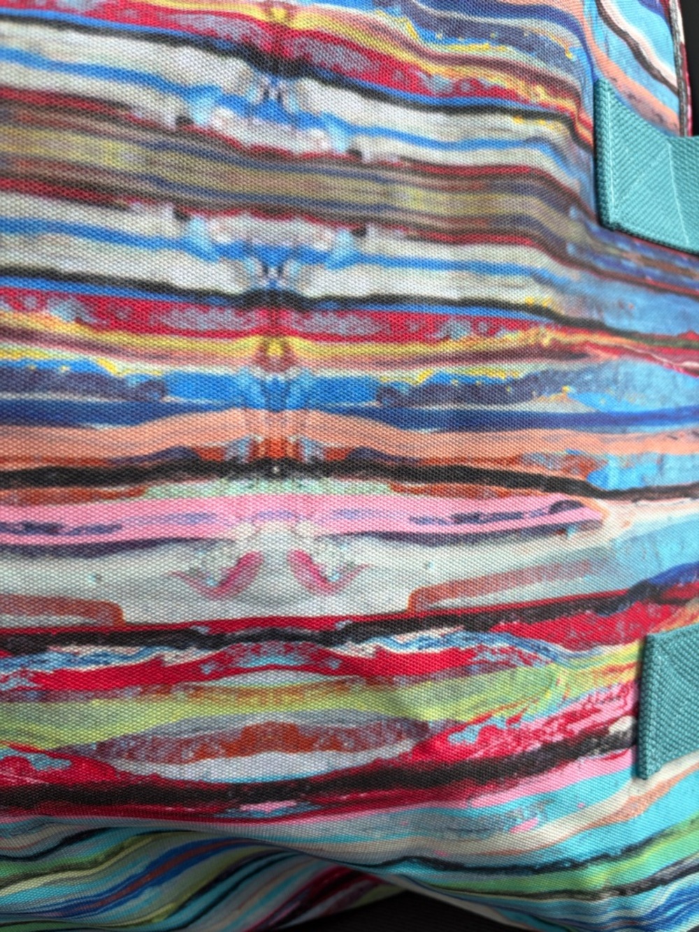 MB GREENE TOTE Colorful Striped with Teal Handles $98 NEW WITH TAGS - Picture 7 of 10